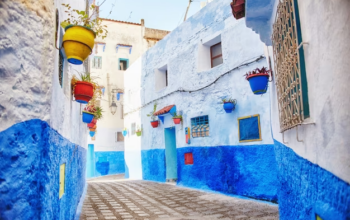 Blue and vibrant street picture